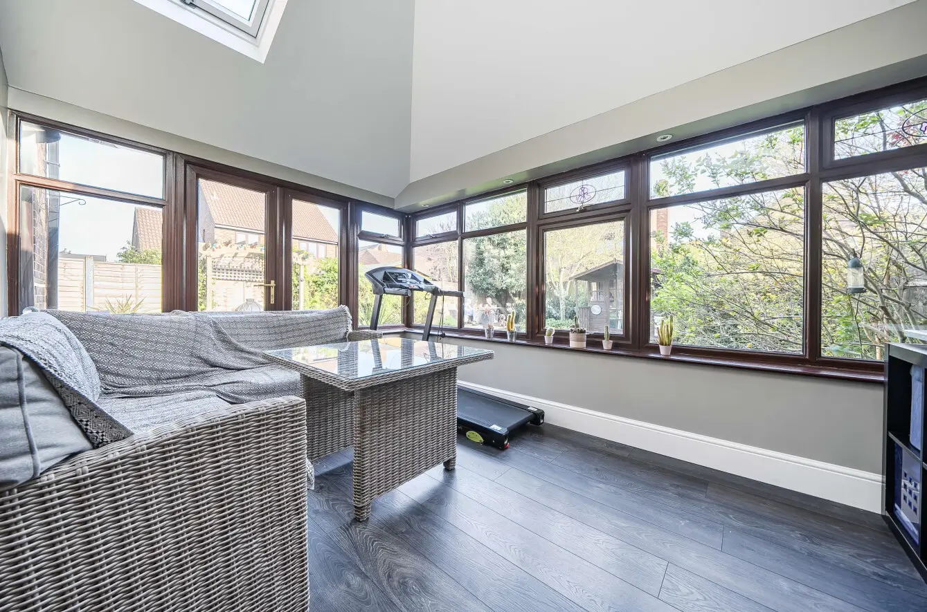 Image of the conservatory in a property for sale in Barnard Close Eynesbury St Neots